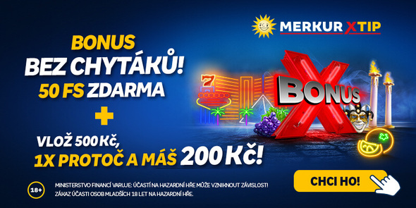 Merkur bonus za registraci – 50 free spinů a 200 Kč