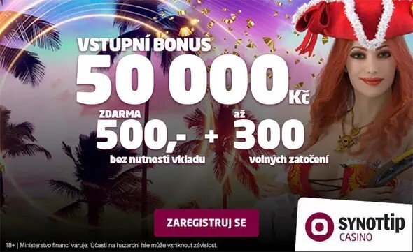 SYNOT TIP bonus za registraci