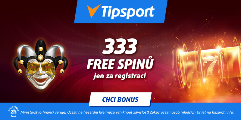 Nový Tipsport bonus za registraci: získejte 333 free spinů