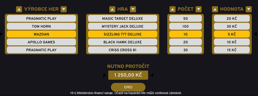 Apollo games casino akce Bonanza - vytvoř si bonus kalkulator